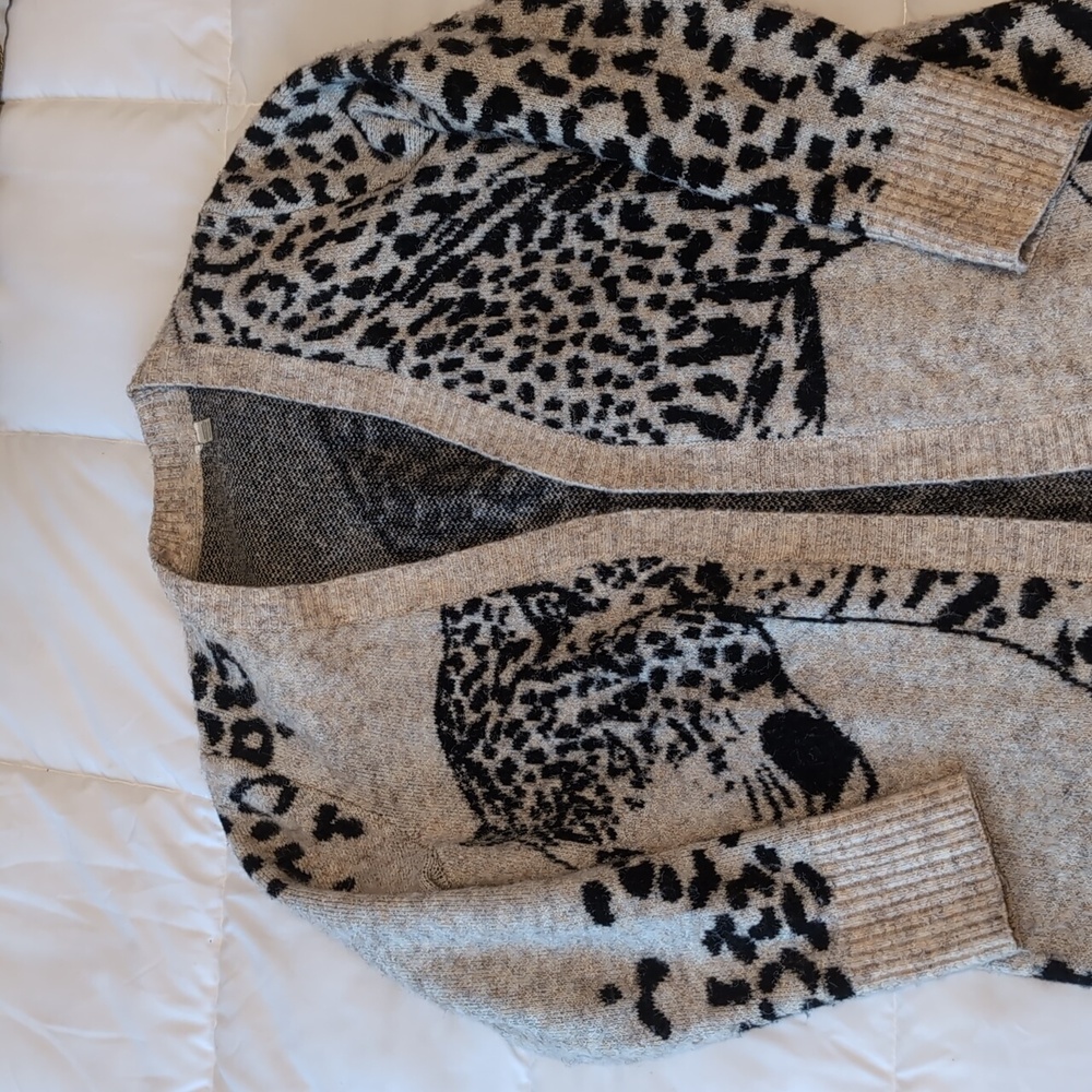 Leopard Print Beige Sweater